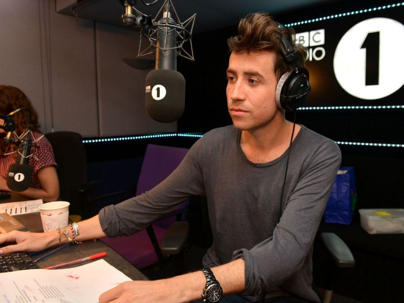 Nick Grimshaw presenting his Radio 1 Breakfast Show on 24 Sept. 2012