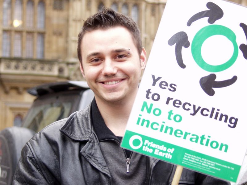 Recycling campaigner with Friends of the Earth