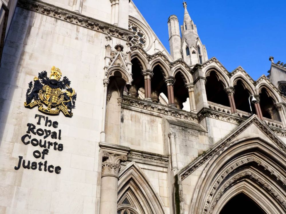 External view of  the Royal Courts of Justice building, London