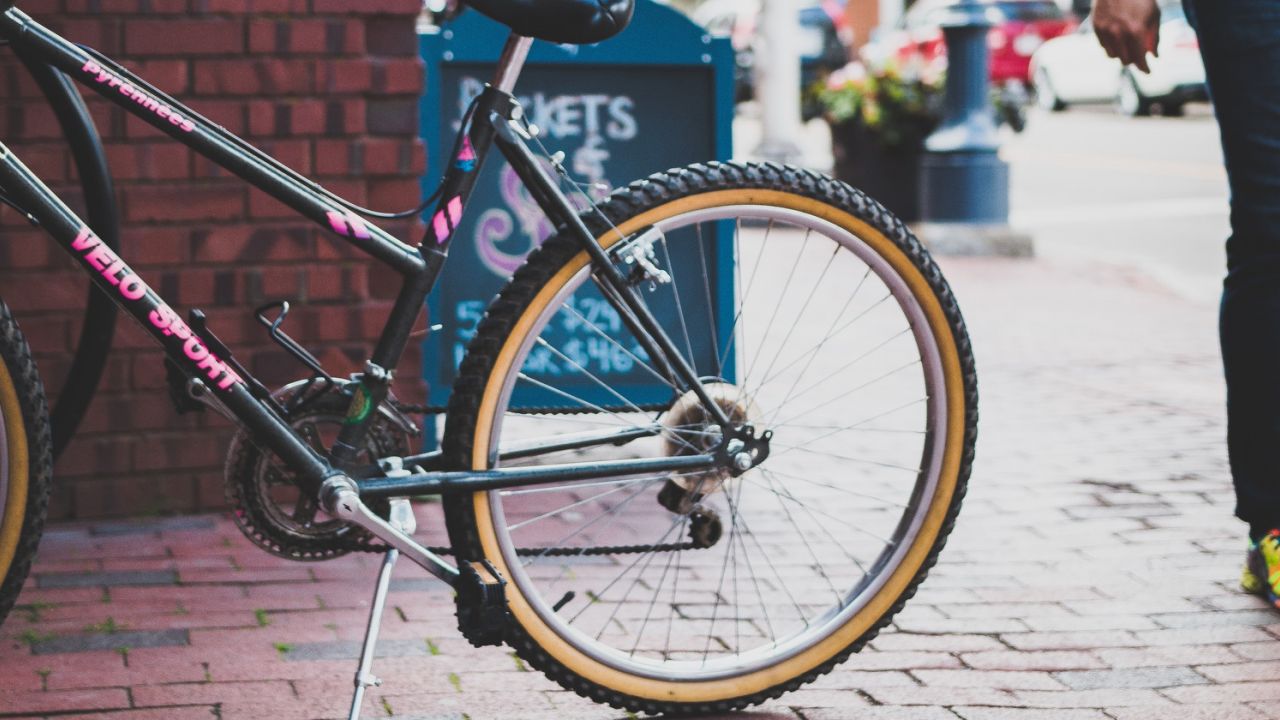Photo of bicycle and pedestrian 