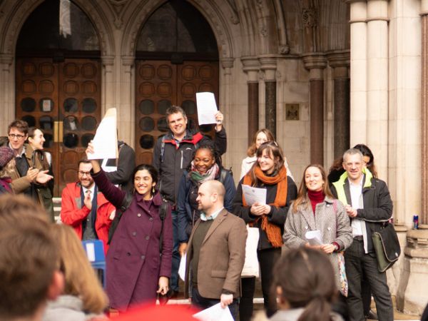 Our legal team outside the Royal Court of Justice