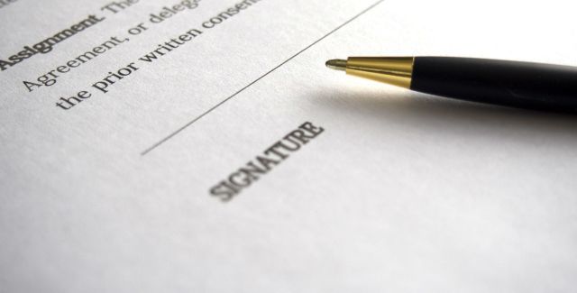 A contract waiting to be signed