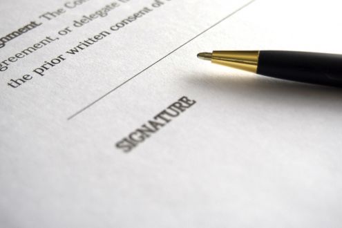 A contract waiting to be signed