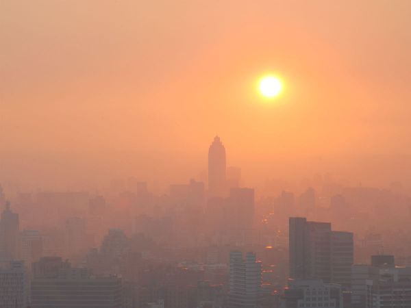 smog at sunset