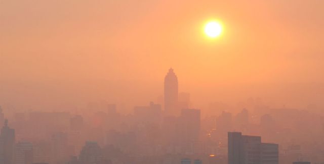 smog at sunset