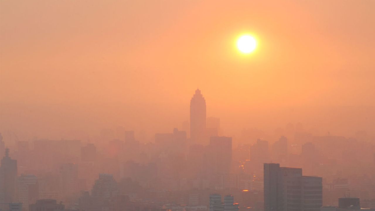 smog at sunset