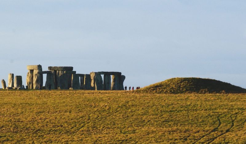 Stonehenge landscape with burial mound