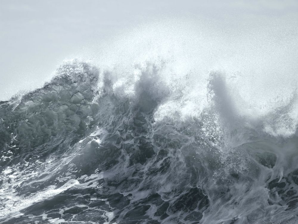 Top of a stormy wave