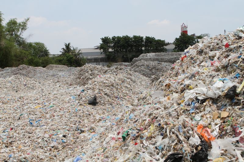 A dump of waste plastic on the outskirts of Surabaya
