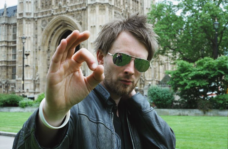 Thom Yorke outside parliament