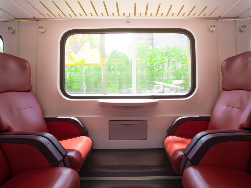Inside an empty train carriage