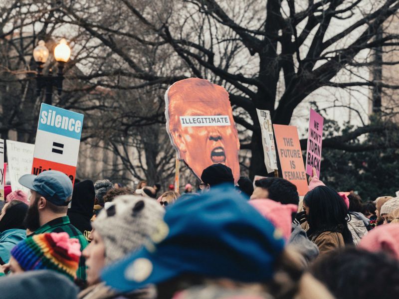 A protest in the United States against Donald Trump