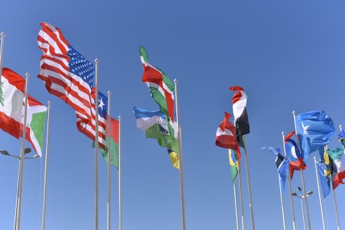Assorted national flags
