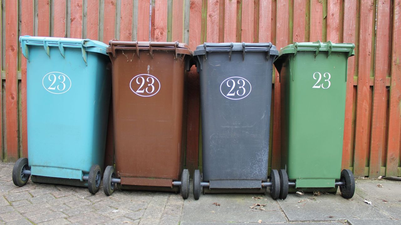 Wheelie bins for recycling, garden waste and refuse