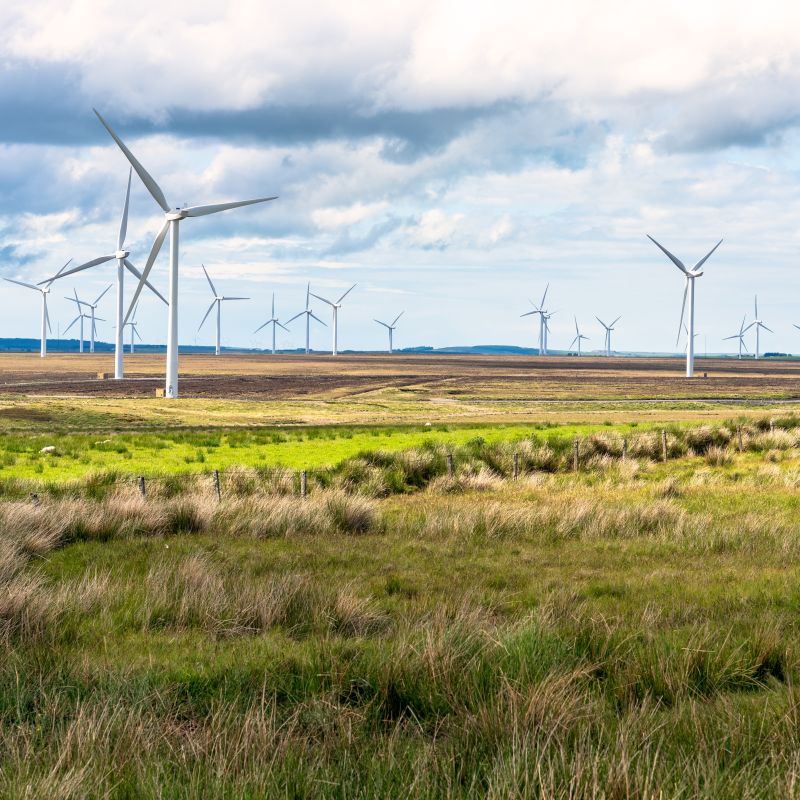 Wind turbine on moorland