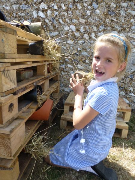 Woodingdean Primary School - child making bug hotel 