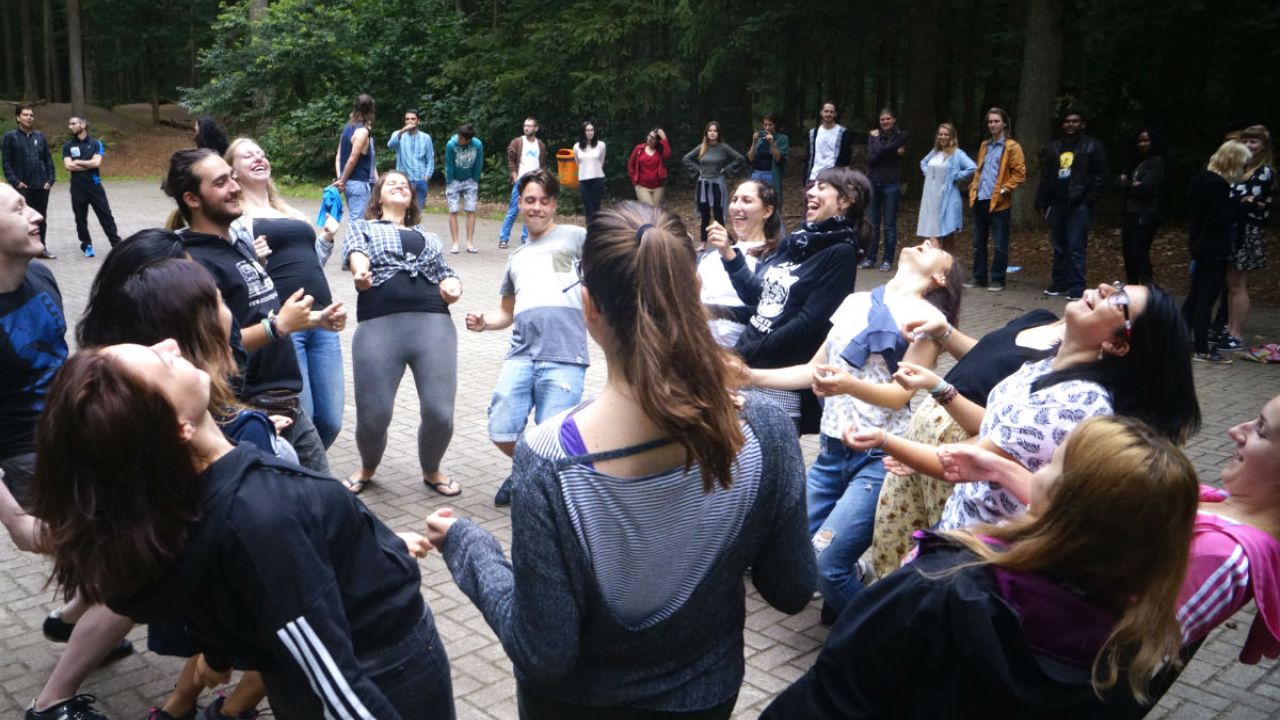 Young Friends of the Earth Europe members enjoying some leisure time at their annual summer camp