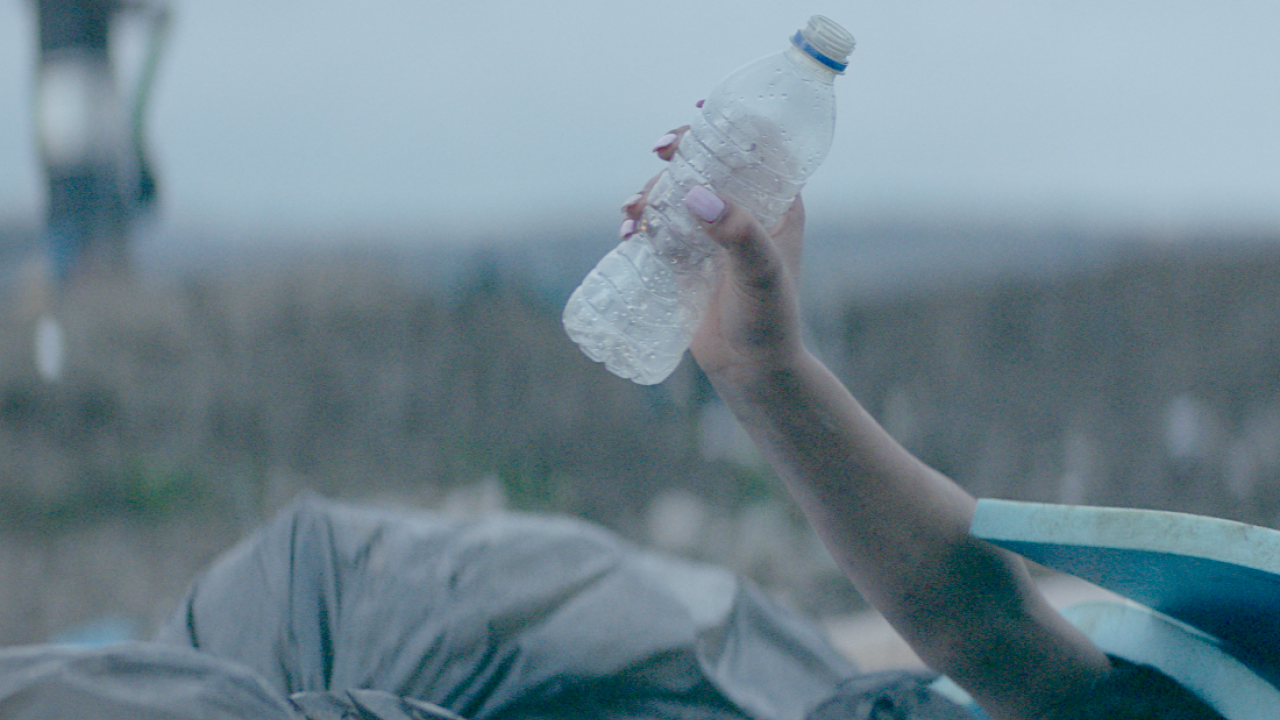 Eco anxiety save bottle from the dump