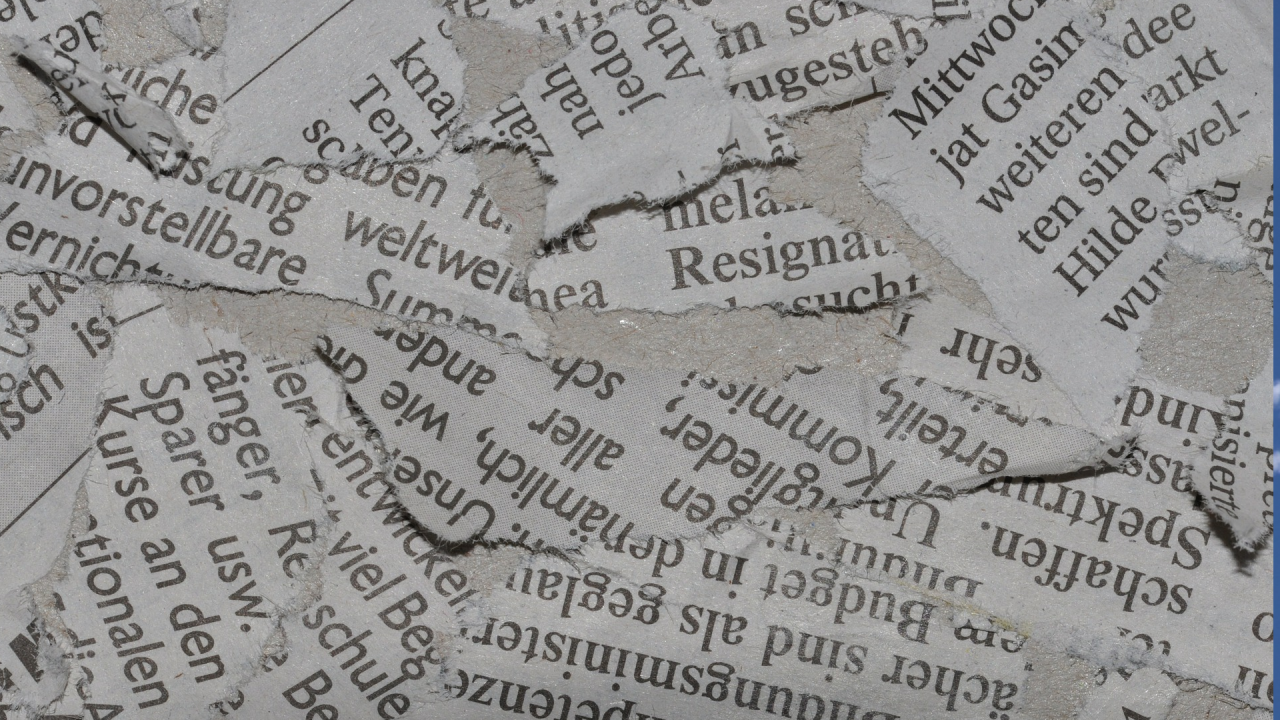 Old newspaper ready for craft project