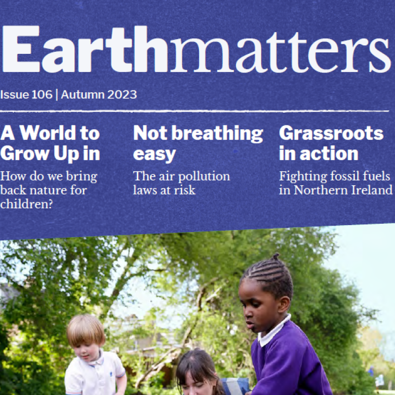 A cropped magazine cover with the top stories listed and the top half of a photo of school children
