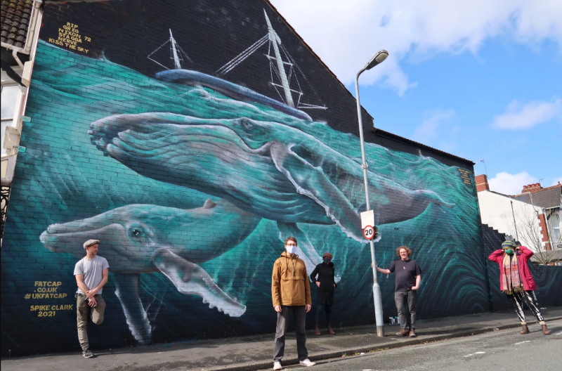 Mural of humpback whale to highlight the climate crisis