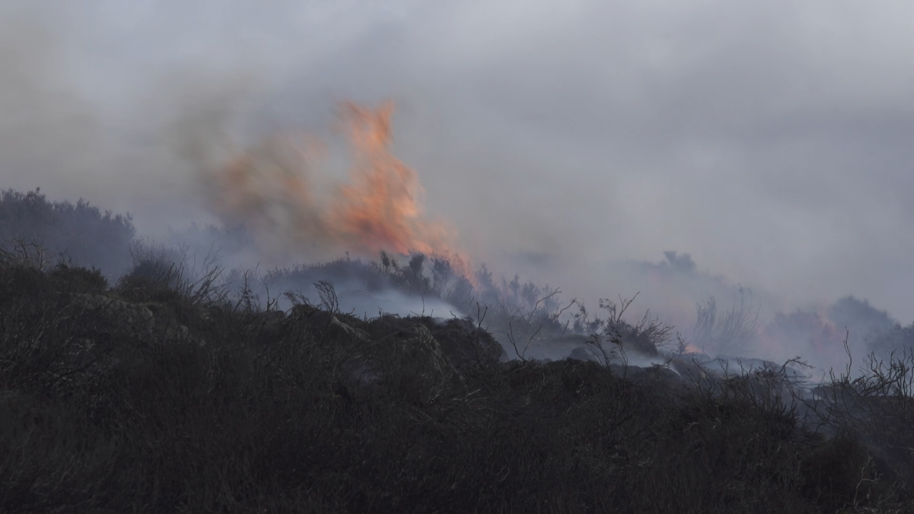 Photo of moorland in flames