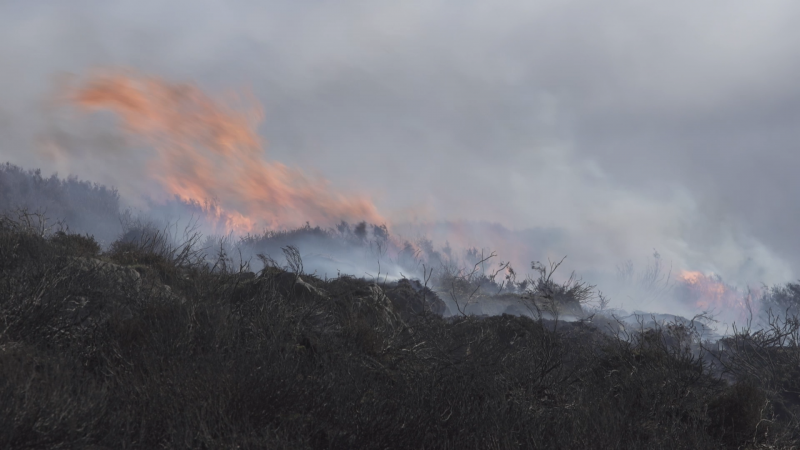 Photo of moorland in flames, Yorkshire Dales, 2018