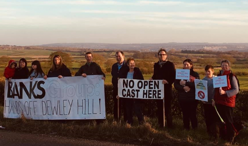 The Defend Dewley Hill campaign holds a protest