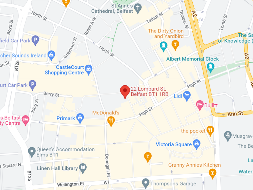 Northern Ireland office location screenshot from Google Maps